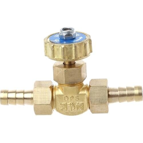 P15D Elbow Brass Needle Valve 8mm Propane Butane Gas Adjuster Barbed Spigots 1 Mpa