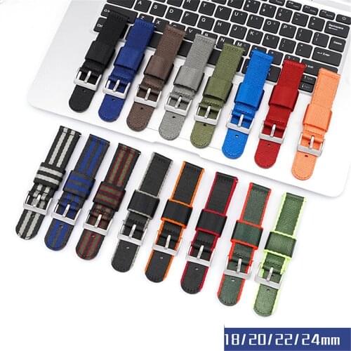 18mm 20mm 22mm 24mm Nylon Canvas Band Sport Quick Release Wrist Bracelet for Samsung S3 Active 2 Huawei GT2/2e/pro Watch 3 Strap