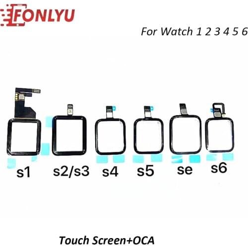 Original Touch Screen Panel For Apple Watch Series 1 2 3 4 5 38mm 40mm 42mm 44mm Front Display Glass Damaged Replacement Repair