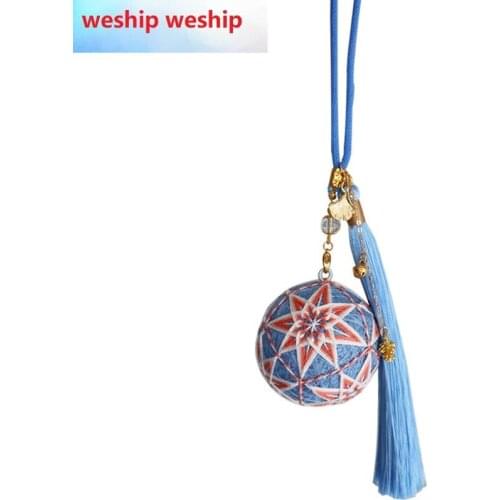 Blue pink Temari hand ball/Temari ball Material package(make by yourself) DIY Key buckle Pendant gift