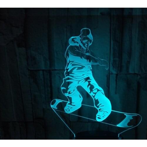 Scooter Sports 3d Lamps Seven Colourful Touch Controlled Remote Led Desk Lamp Festival Gift 3d Night Table Lamp For Bedroom