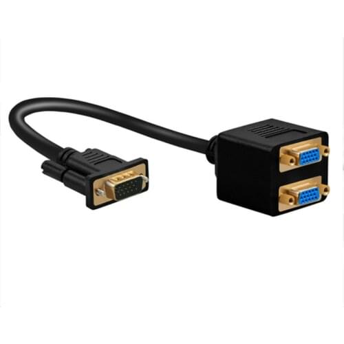 ANPWOO VGA One Point Two Line Split Screen Device One for Two Computer Monitor Line Vga Male To Female Cable Projection Line