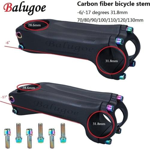 C90 Carbon Fiber-6/17 Positive and Negative Angle Mountain Bike Road Bike Stem Bike Riding Accessories