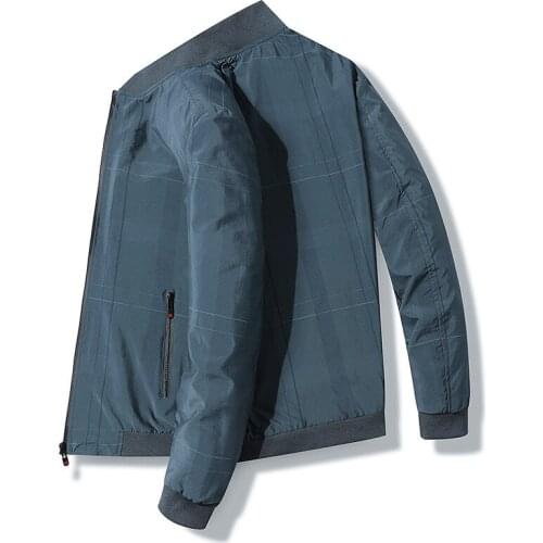 2021 Spring Autumn Fashion Slim Bomber Jacket Casual stripe Solid Men Overcoat New Arrival Baseball Mens Jackets M-8XL Top