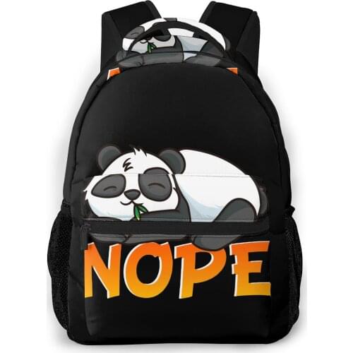 Funny Nope Not Today Cute Sleeping Panda Pun Backpack for Girls Boys Travel RucksackBackpacks for Teenage school bag