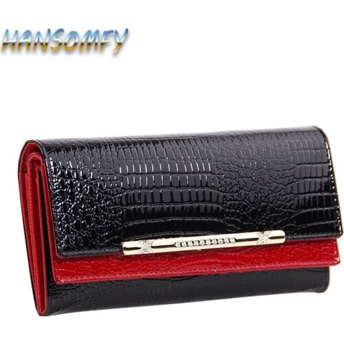 New Crocodile Women Wallets Genuine Leather High Quality Long Female Wallets Brand Designer Clutch Casual Womens Purses YA-37