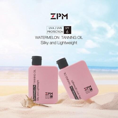 ZPM Watermelon Moisturizing Tanning Oil SPF 6 Broad Spectrum UVA/UVB Protection Coconut & Vintam E Hypoallergenic 3.4oz.100ML