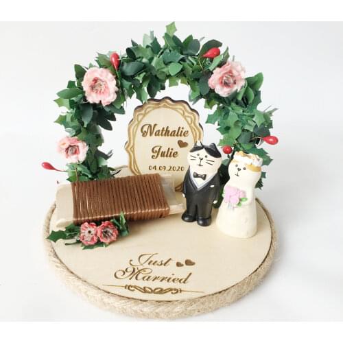 1pcs free shipping personalized ring pillow for wedding engagement rustic flower wooden design party decorations