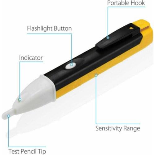 1pcs electric indicator 90-1000V wall socket AC voltage socket detector tester pen LED light household electric detector