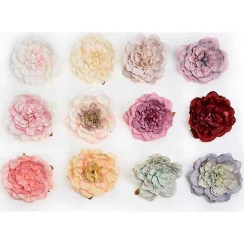 1pcs/lot artificial 10cm silk peony flower head for wedding home party decoration DIY flower wall gift box scrapbooking process