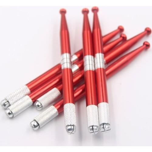 10pcs Aluminium Microblading Pen Lightweight Manual Microblade Needle Holder Caneta Tebori Microblading