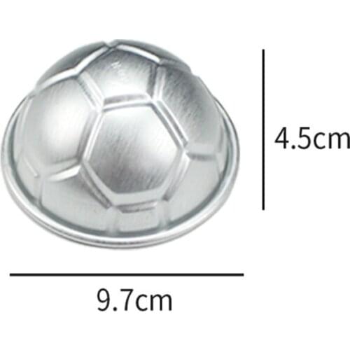100pcs 7.7cm 8.7cm 9.7cm Aluminum Football Cake Mold 3D Half Round Soccer Ball Cake Mould Pudding Baking Tools