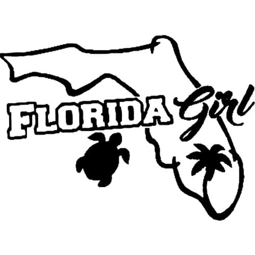 17*12.3cm Florida Girl Turtle Car Stickers Funny Window Bumper Novelty JDM Drift car stickers and decals funny