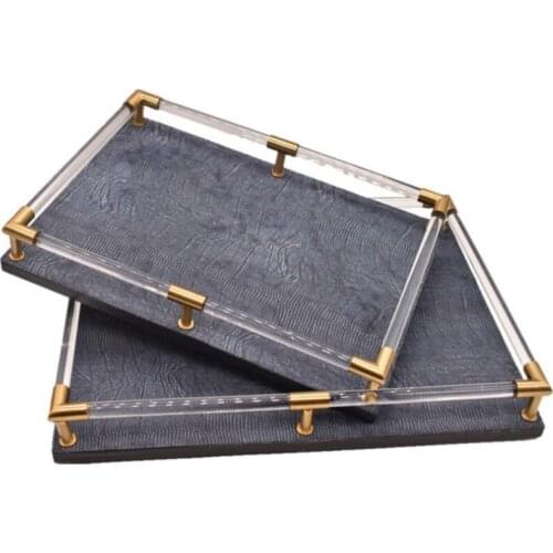 37*6cm Round Devil Fish Glass Trays Decoration Storage Trays Fruit Snack Food Tray Serving Tray For Kitchen Storage