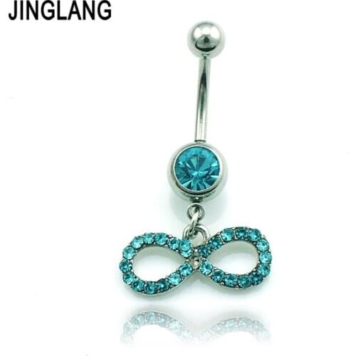 Promotion!DIY Mix Sale 6 pieces/1 Lot Fashion 3 Color Crystal Hypoallergenic Dangle Bowknot Belly Button Rings for Women Jewelry