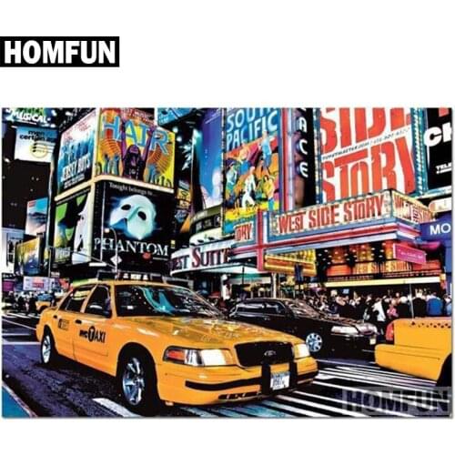 HOMFUN Full Square/Round Drill 5D DIY Diamond Painting "Street scenery" Embroidery Cross Stitch 5D Home Decor Gift A05089