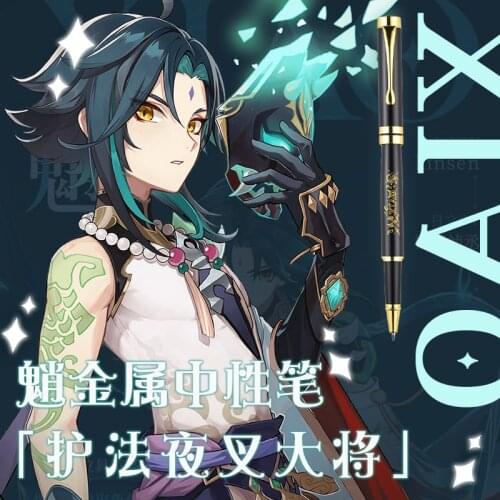 Anime Game Genshin Impact Paimon Xiao Metal Stationery Ballpoint Gel Pen Rollerball Pen Student Sign Pen Creative Xmas Gift HOT