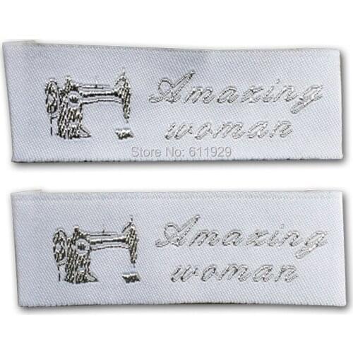 Free shipping custom clothing woven labels/shoes garment tags/gold silver thread embroidered labels/brand/logo 1000 pcs a lot
