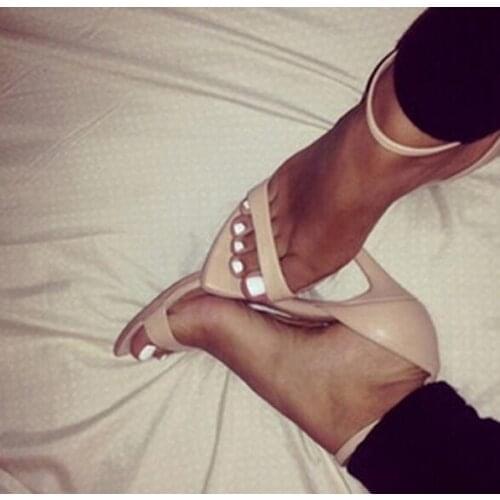 Free Ship Ladies Beautiful Suede Leather Pink Blue Yellow One Strap High Heel Sandals Ankle Strap High Heels Party shoes woman