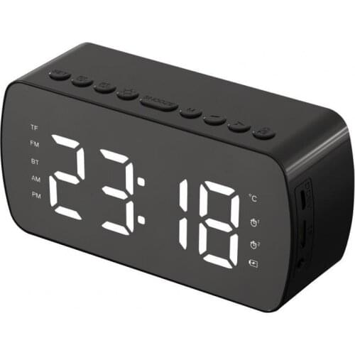 G10 Wireless Speaker Bluetooth 5.0 Speaker Mirror Alarm Clock With Phone Holder Function Wireless Bluetooth Speaker MP3 FM Radio