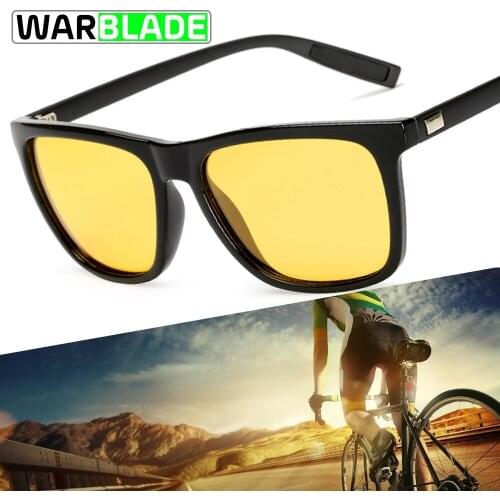 Brand Cycling Square Polarized Yellow Night Vision Sunglasses Men Driving Bike Fishing Sports Bicycle Sun Glasses Male Eyewears