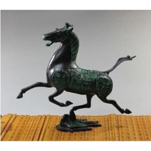 Decoration brass factory Pure Brass Antique Exquisite Old Chinese brass statue horse fly swallow Figures sculpture