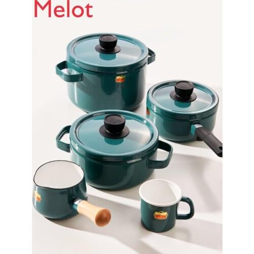 Enamel Pot Soup Pot Enamel Pan Stew Pot Milk Pot Multi-Functional Cast Iron Pot Imported from Japan