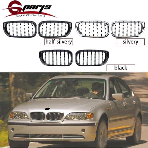G-Parts 1Pair ABS Car Diamond Grilles Replacement Grill Overlay Kidney Grille For BMW 3 Series E46 325i 325d 328i 2002 2003 2004