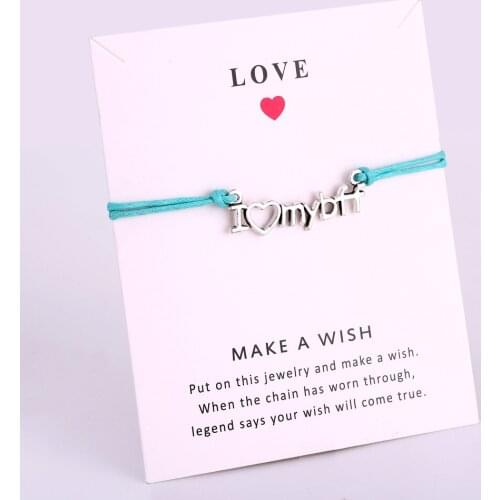 I Love My BFF Boyfriend Charm Bracelets Rope Chain Jewelry Women Boy Girl Unisex Jewelry Friend Christmas Gift Drop Shipping