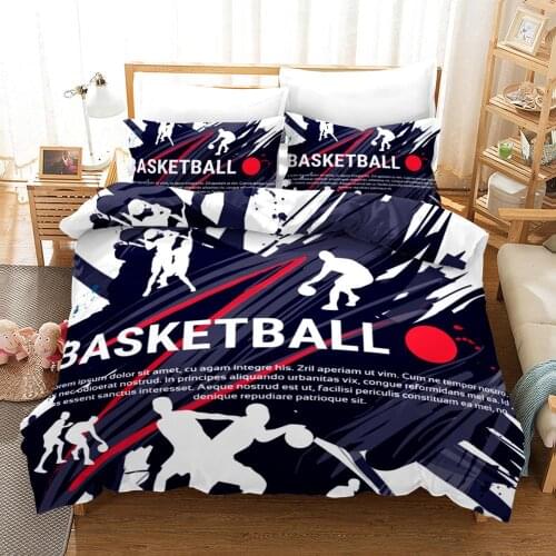 Basketball Graffiti Sport Bedding Set Quilt Duvet Cover Pillowcases Bed Linens Set Twin Full Queen King Single Double 2-3PCS