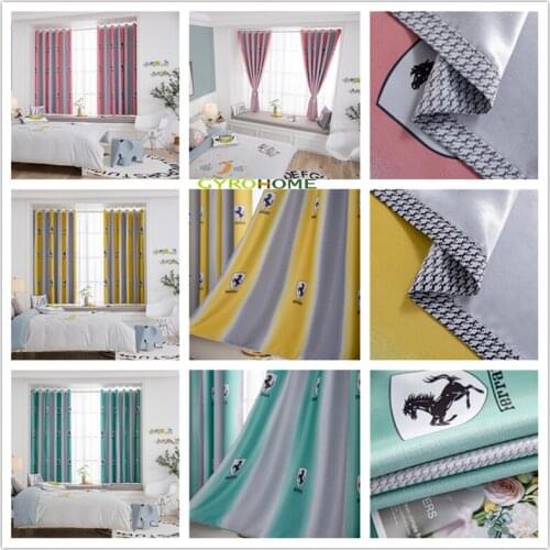GY2841 Horse Head Logo Printing 1PC Short Curtain Living Dining Room "Customise" Bedroom