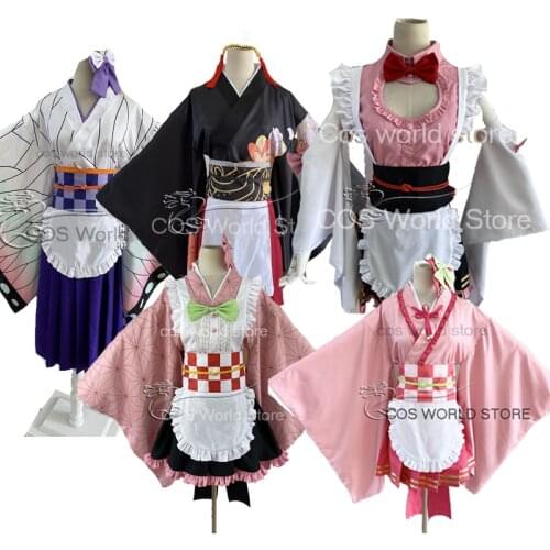 Anime Demon Slayer Kimetsu no YaibaKamado Kibutsuji Muzan Cosplay Costume Kanroji Mitsuri Kamado Nezuko Uniform Women Dress Cos