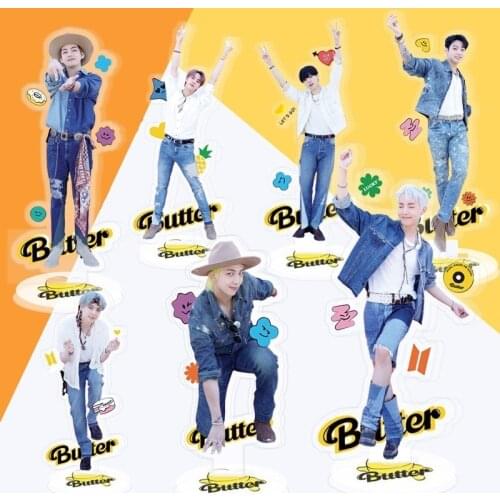 KPOP Bangtan Boys New Album Butter PeripheralCreative Acrylic Stand Creative Table Card JK V JIMIN SUGA Around Korea