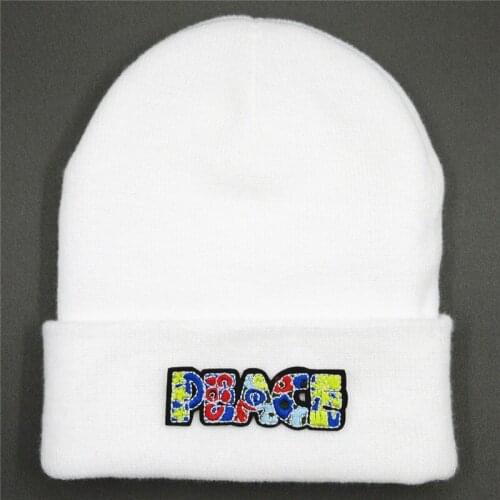 LDSLYJR Cotton color letter embroidery Thicken knitted hat winter warm hat Skullies cap beanie hat for men and women 46