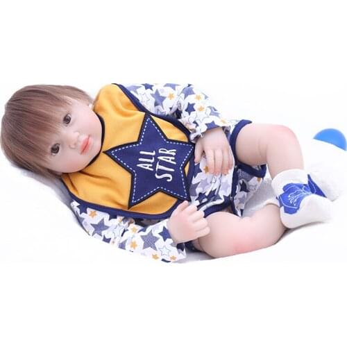Menino Bebes reborn 20"50cm alive cotton body silicone reborn baby dolls toys for girls child birthday gift newborn baby boneca