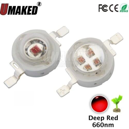 1W 3W 5W high power led Lamp Bead plant grow light Bulb Deep red 660-665nm Chip, led lighting source for grow plant