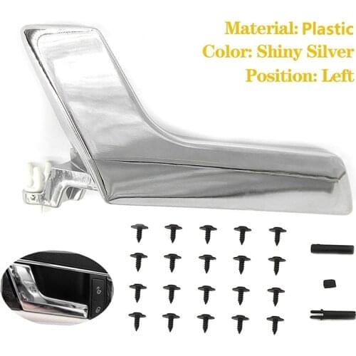 Interior Door Handle Repair Kit Left for Mercedes-Benz X204 GLK-Class W204 C-Class Plastic Shiny Silver 2047201171