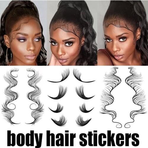 Tattoo Stickers Hairline Edges Baby Hair Waterproof Hair Edge Tattoo Long Lasting Temporary Baby Hair Tattoo Stickers 5 Style