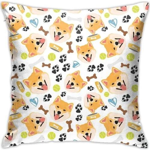 WAZHIJIA Shiba Inu Pillow Case Dog Animal Pillowcase Decorative Throw Cushion Cover Square Pillow Covers for Car Sofa Home Decor