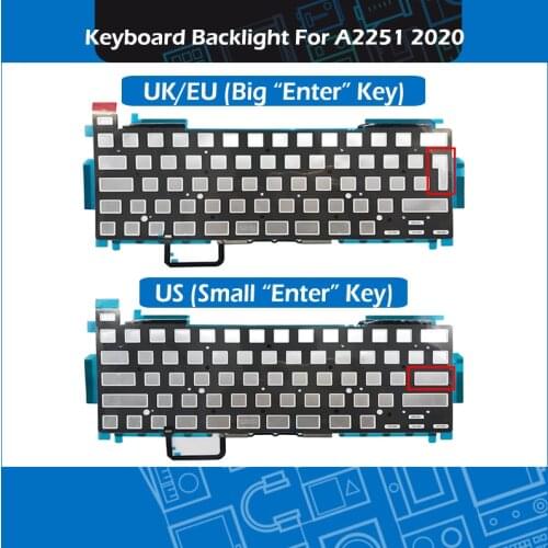 2020 Year New Laptop A2251 Keyboard Backlight For Macbook Pro Retina 13" A2251 Keyboard Backlit Replacement EMC 3348