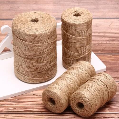 50m/80m/100m/300m Natural Twine Burlap String Hemp Rope Party Wedding Gift Wrapping Cords Thread DIY Scrapbooking Craft Decor