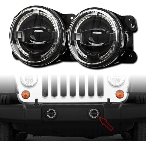 DERI New 30w 4 inch Fog Lamp LED White Halo Ring DRL Off Road Fog Lamps For Jeep Wrangler JK TJ LJ For Jeep Cherokee