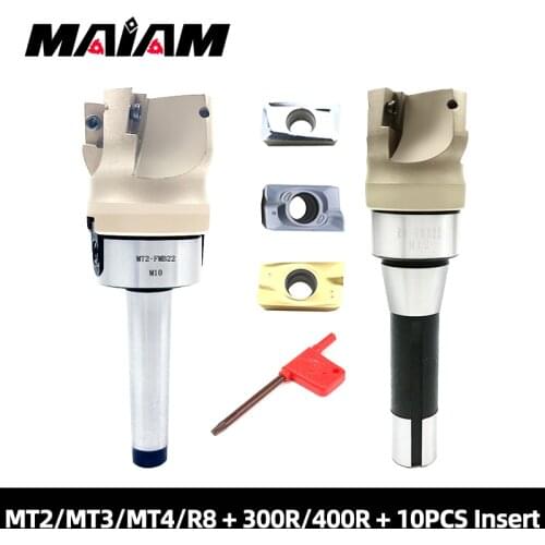 1set MT2 MT3 MT4 FMB22+BAP300R BAP 400R Cutter Head+10pcs apmt1135/apmt1604 Carbide Inserts Face Milling cutter end mill adapter