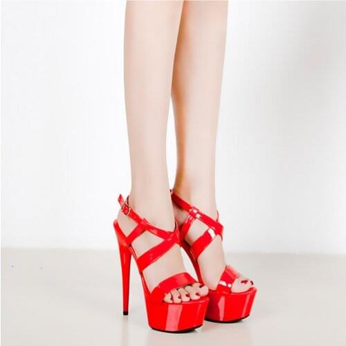 The Korean edition ultra high heel sandals, the summer 2018 new thick base of the womens shoes, the sexy 15cm waterproof platfo