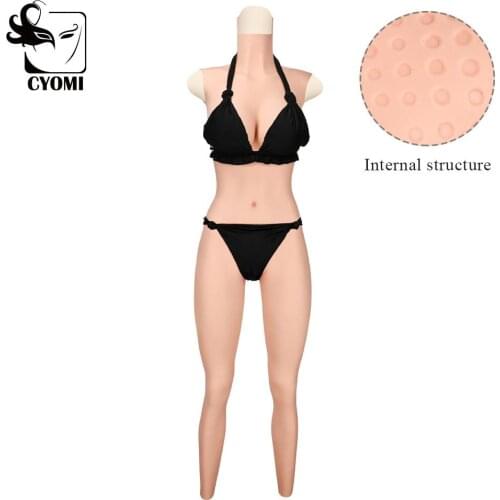 CYOMI Grind arenaceous feeling E Cup Silicone 9-point Bodysuit Fake Boobs Lifelike Vagina for Drag Queen Transsexual Man 6G