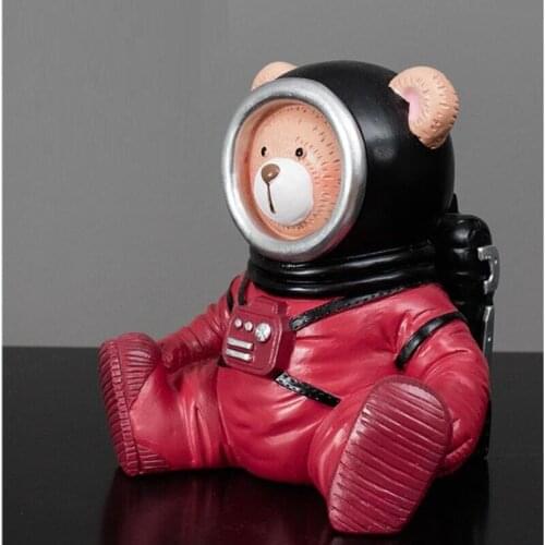 NORDIC ASTRONAUT ROCKET ART SCULPTURE SPACE BEAR STATUES RESIN ART&CRAFT HOME DECORATION ACCESSORIES R2535 ANIMALS SPACEMAN CUTE