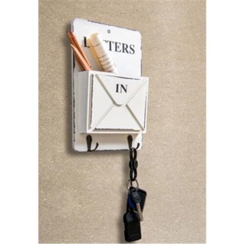 Modern Decorative Shelve Mail box Key Storage Holder Wall Shelf Wood Hanging Home Door Decoration White AP215