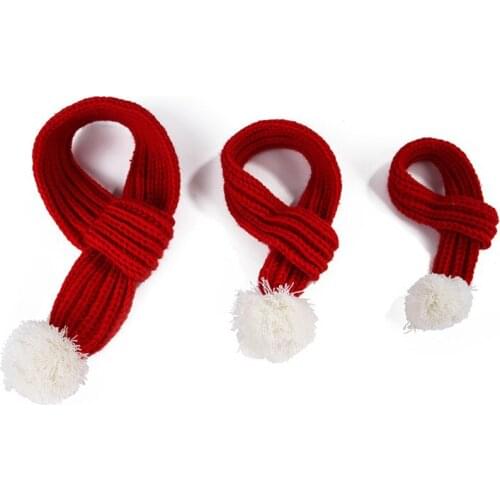 Warm Pet Dogs Scarf Collars Accessories Winter Puppy Knitted Scarf for Small Large Dogs Cats Teddy Chihuahua New Year Decoration