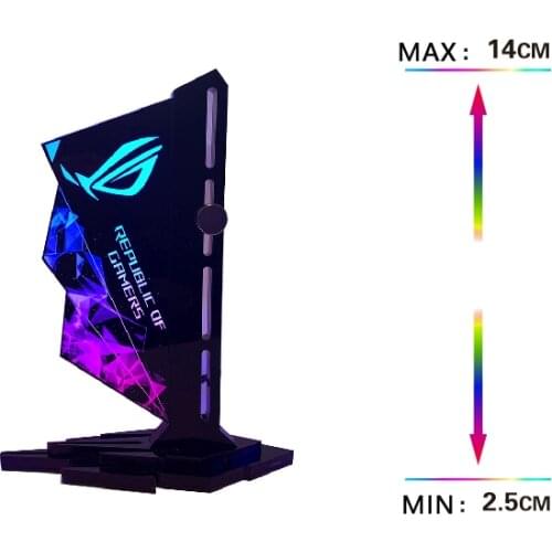 Universal Acrylic Bracket Computer Graphics Card Brace with RGB Light / Fix Video Card DIY Adjustable Single or Dual Slot Cards