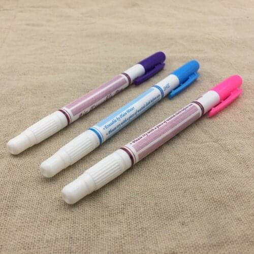 Air Erasable Pen Water Soluble Fabric Dual function Marker Pen for replace Tailors Chalk 3colors Sewing Tools & Accessory